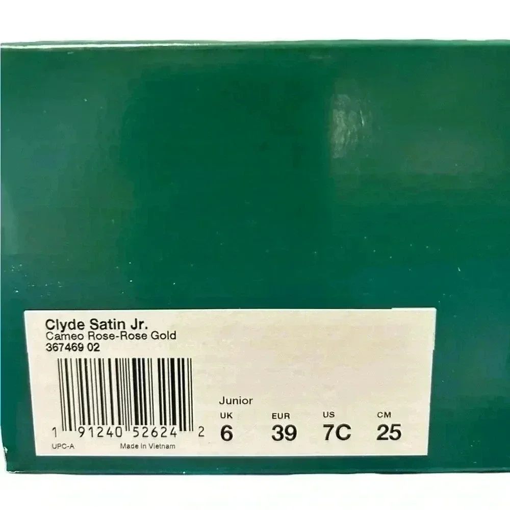 Puma Clyde Satin Rose Gold Sneaker Size 7 (Big Kid /junior) New in Box - Picture 2 of 9